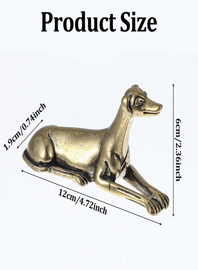 Yuanchu Vintage Solid Brass Miniature, Tiny 2.1" Long Brass Greyhound Figurine Delicate Greyhound Desk Ornament Lucky Solid Animal Dog Statue for Home Office Car Table Bookshelf Feng Shui Decor - Image 5